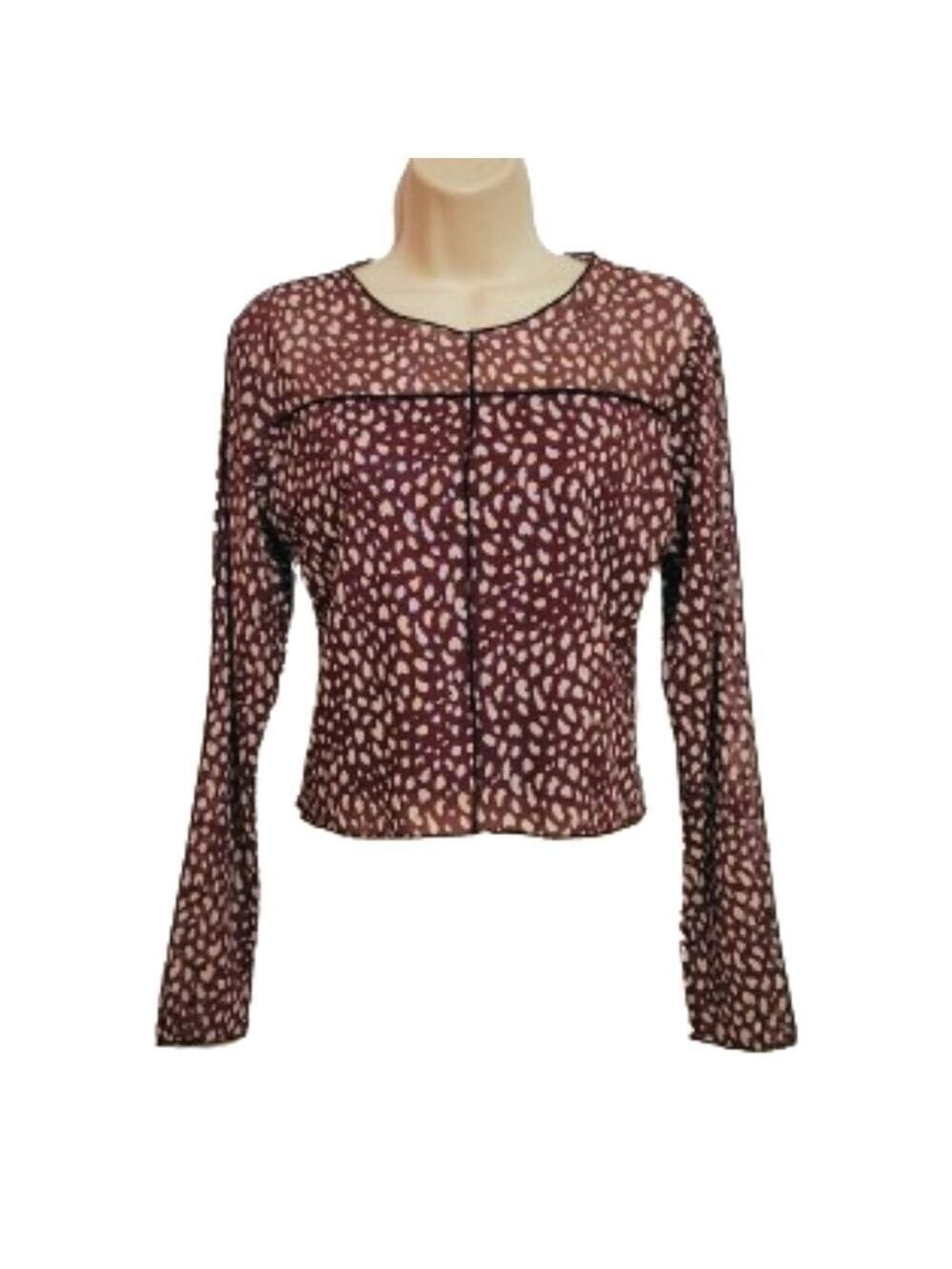 Kirious Los Angeles Purple Mesh Long Sleeve Crop Top Extra Large